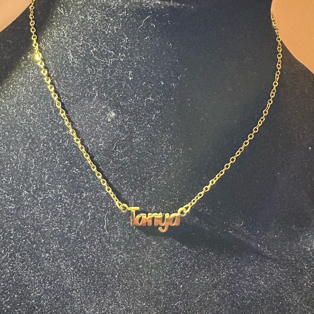 Gold Tone 18" Name Necklace "Tanya"